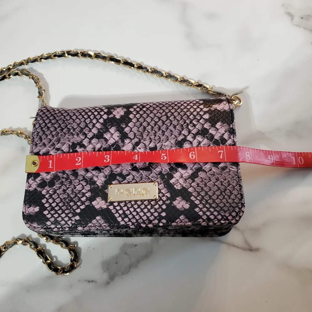 Bebe Purple Snakeskin Crossbody Bag